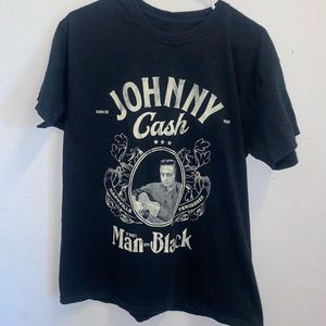 Large Black Johnny Cash Tee